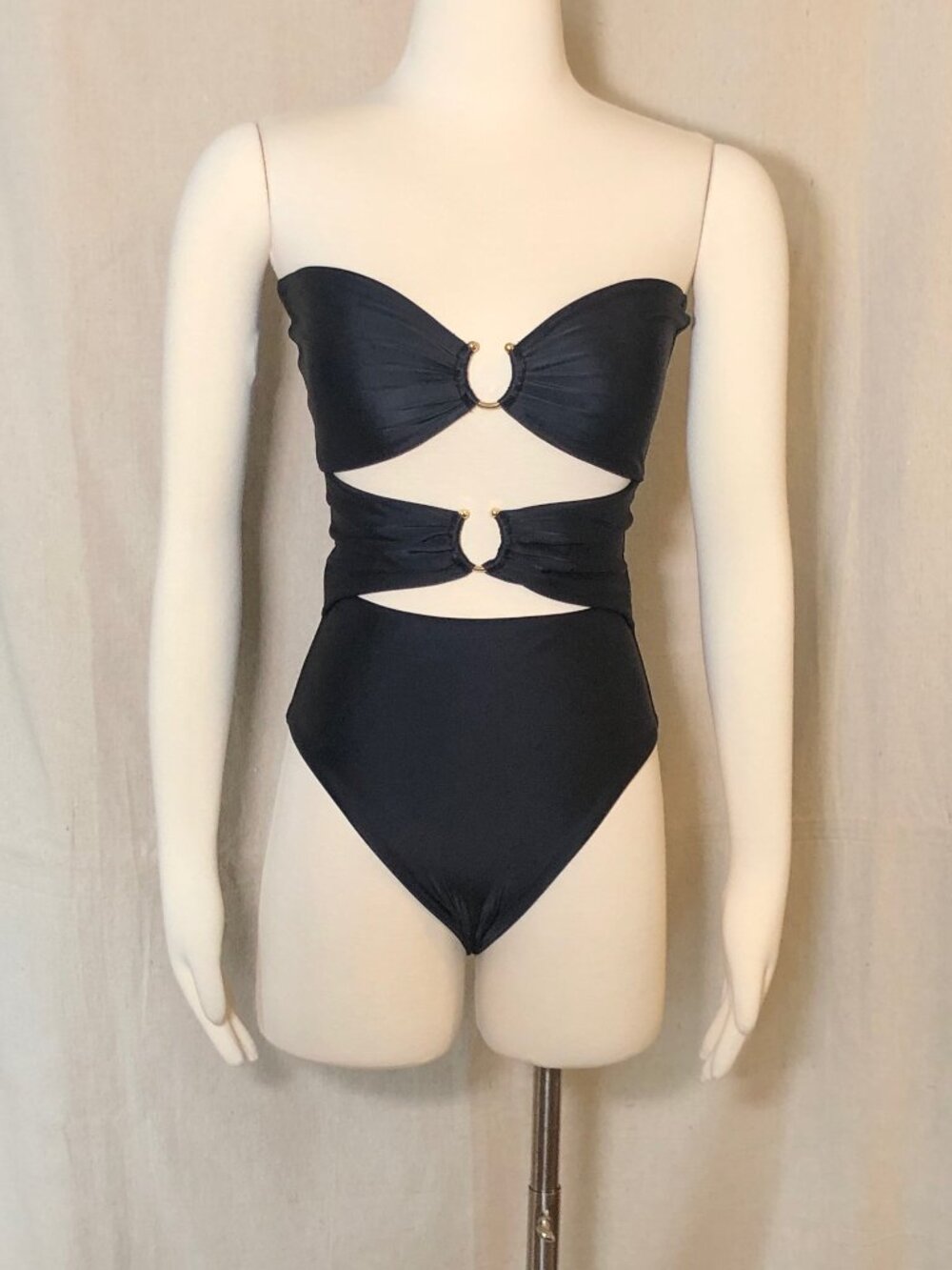 Jade Swim Black Cut Out Swimsuit S